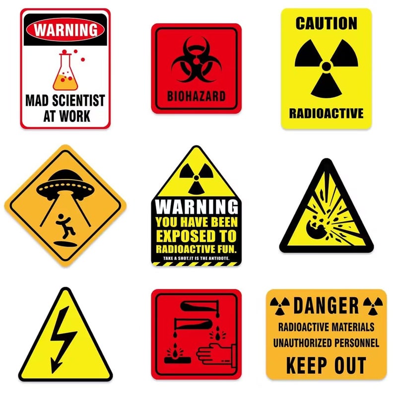WERNNSAI Science Party Decorations - 9PCS Science Birthday Party Decorations for Boys Girls Chemistry Theme Birthday Party Mad Scientist Sign for Science Classroom Funny Laboratory Sign Decor on Door - Image 1