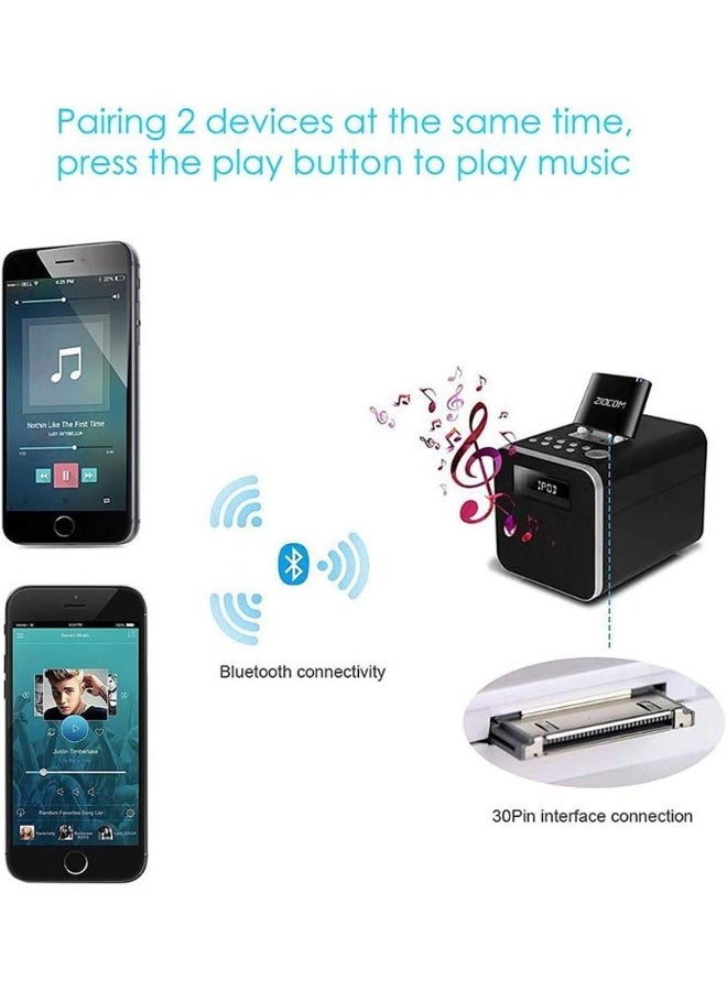 ZIOCOM 30 Pin Bluetooth Adapter Receiver for Bose iPod iPhone SoundDock and Other 30 pin Dock Speakers with 3.5mm Aux Cable(Not for Car and Motorcycles), Black - Image 4