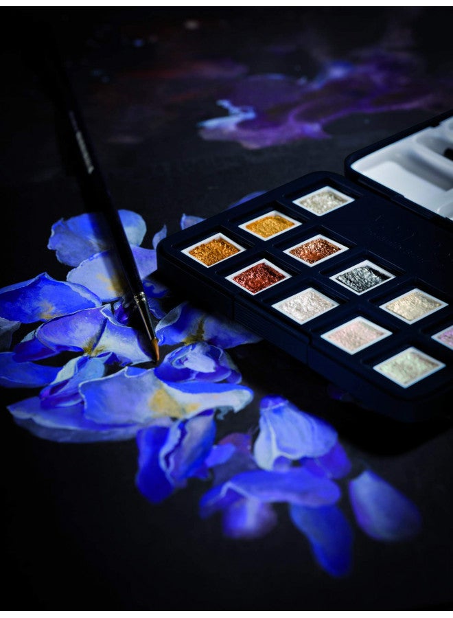 Van Gogh Watercolor Paint Set, Plastic Pocketbox, 12-Half Pan Specialty Metallic & Interference Colors Selection - Image 2