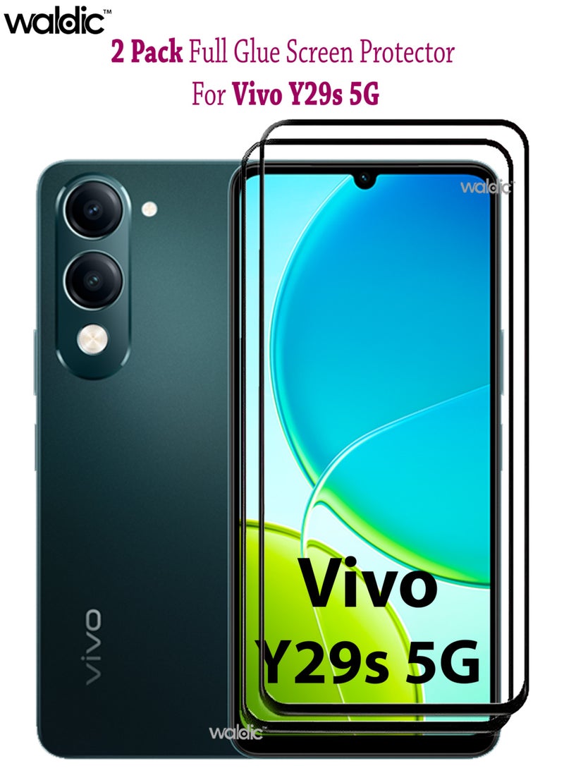 2 Pack Screen Protector for Vivo Y29s 5G | Tempered Glass Available in Combo Pack Compatible with Vivo Y29s 5G | Screen Protector Full HD Quality Tempered Glass Anti-Scratch Edge to Edge Coverage with Easy Installation Kit - Black