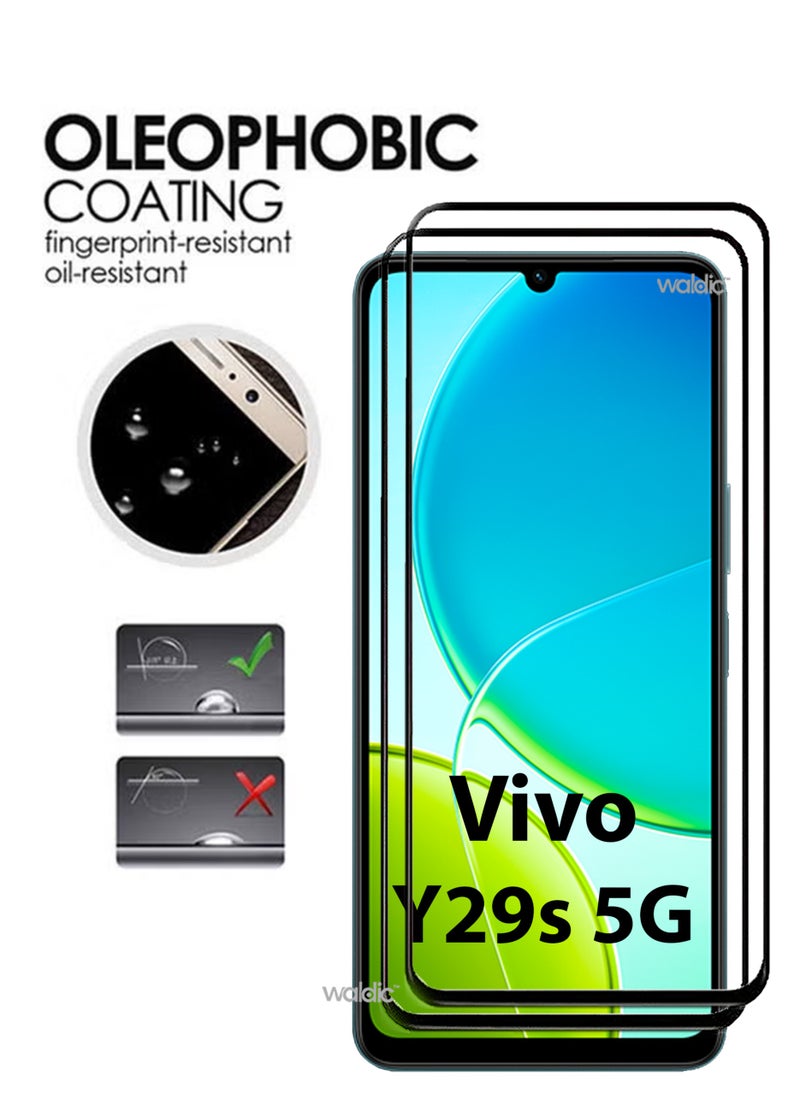 2 Pack Screen Protector for Vivo Y29s 5G | Tempered Glass Available in Combo Pack Compatible with Vivo Y29s 5G | Screen Protector Full HD Quality Tempered Glass Anti-Scratch Edge to Edge Coverage with Easy Installation Kit - Black