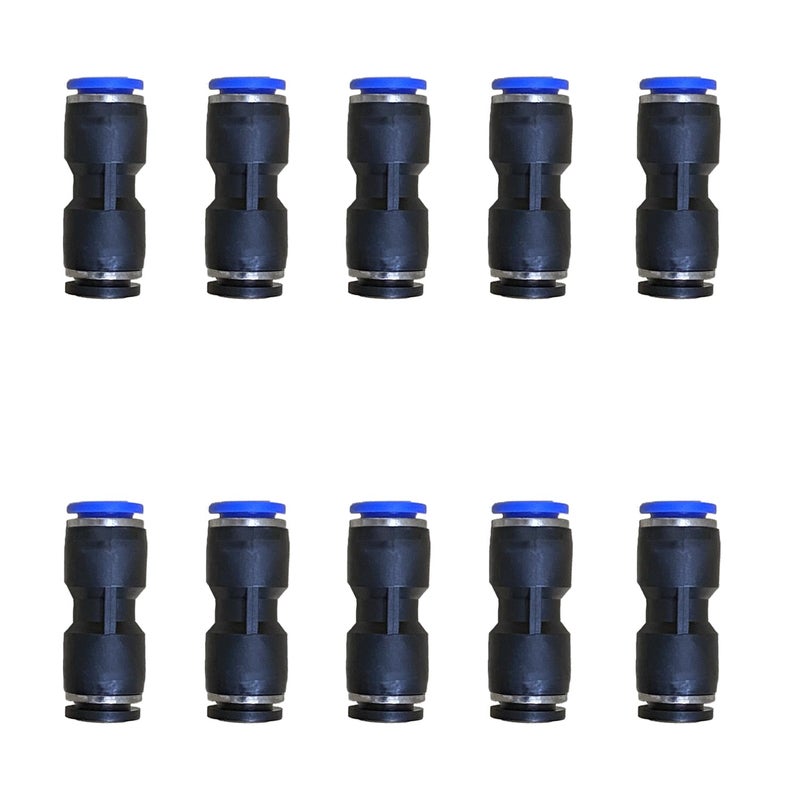 ROZESAZZ 1/4" OD x 6mm OD Pneumatic quick Connector Push to Connect fittings Straight reducer Union/Coupler (Pack of 10) - Image 1