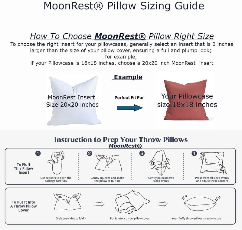 MoonRest ® 20x60 Inch Synthetic Down Alternative Rectangle Pillow Insert Form Stuffer for Sofa Shams, Decorative Throw Pillow, Cushion and Bed Pillow Stuffing - Hypoallergenic 20“X 60” - Image 5