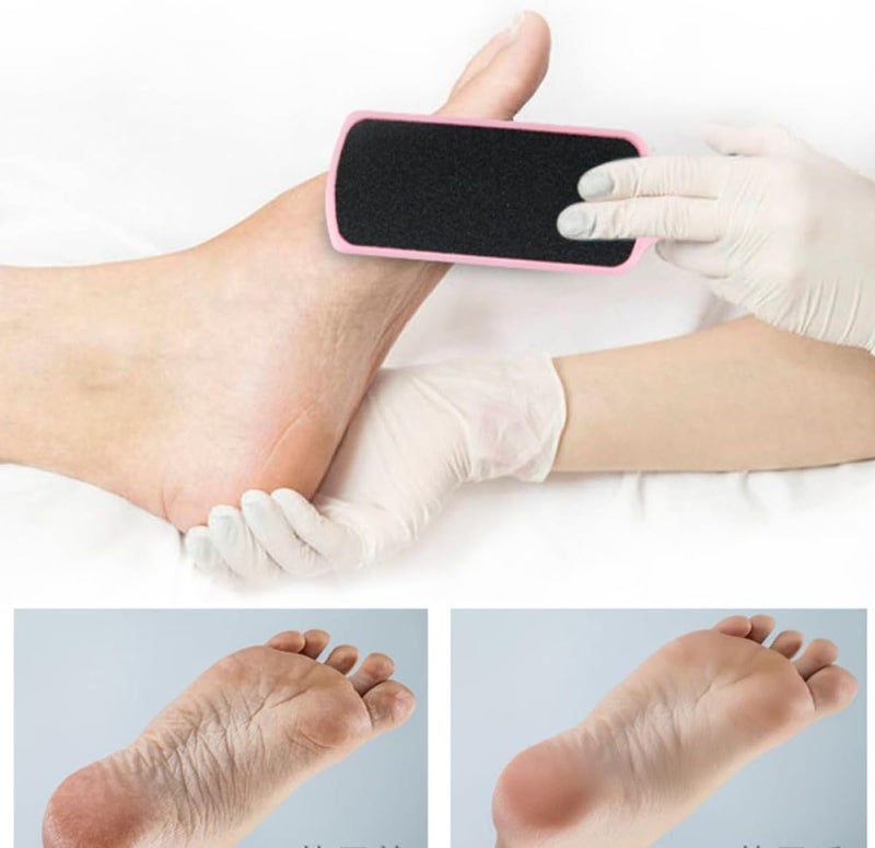 Double-Sided Stainless Steel Foot File Black with 3pcs Multi-Color Sandpaper Pedicure Tool Set for Callus Removal and Dead Skin Exfoliation at Home Spa - Image 3