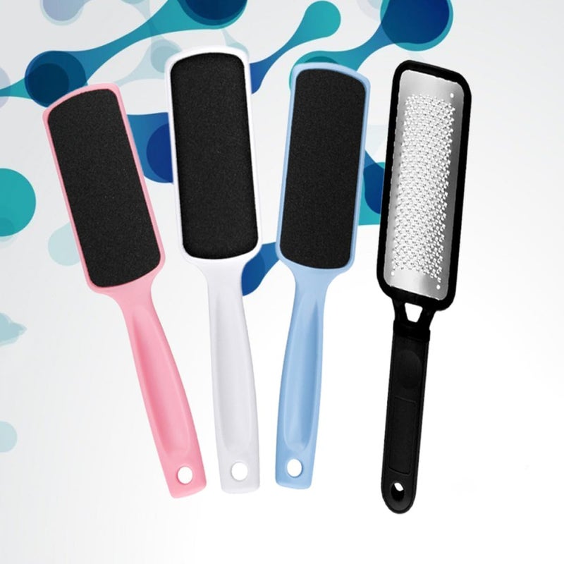 Double-Sided Stainless Steel Foot File Black with 3pcs Multi-Color Sandpaper Pedicure Tool Set for Callus Removal and Dead Skin Exfoliation at Home Spa - Image 5