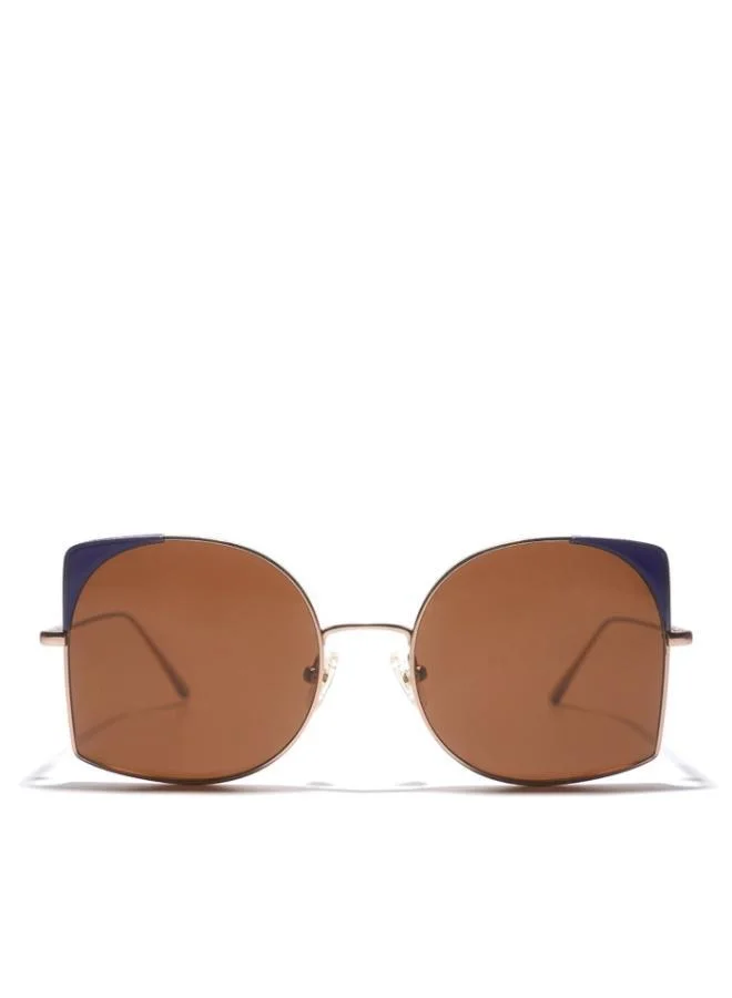 30Sundays DELAUNAY -La French Collection Women Brown Sunglasses - Frame Material: Metal + Acetate - Lens Color: Brown- Frame Color: Rose Gold - Full Rim