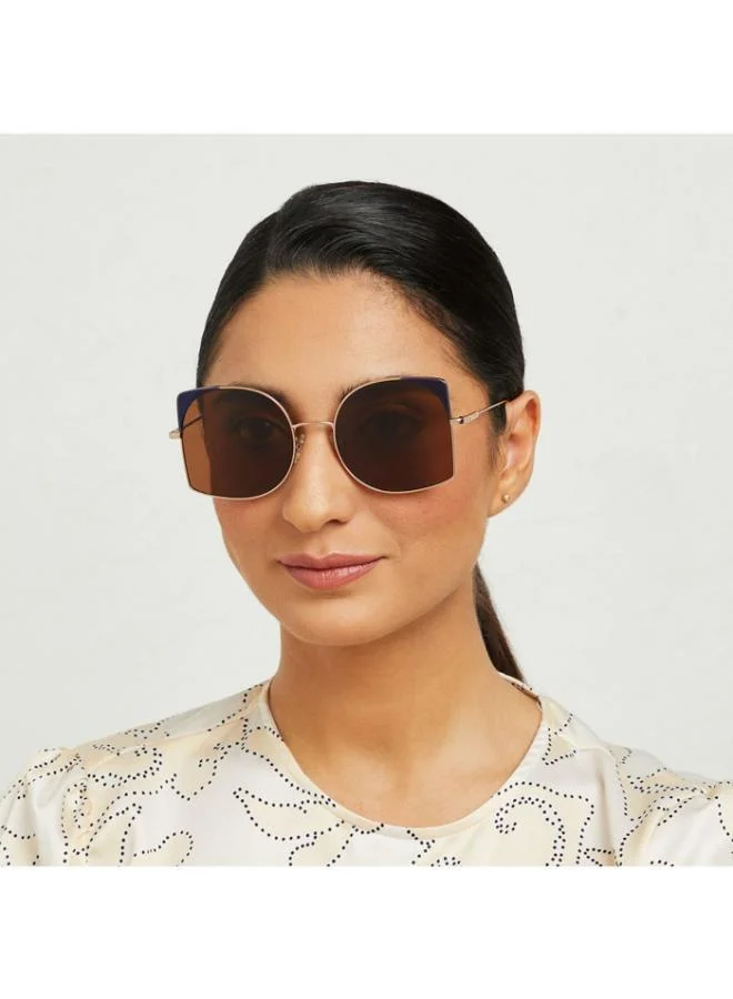 30Sundays DELAUNAY -La French Collection Women Brown Sunglasses - Frame Material: Metal + Acetate - Lens Color: Brown- Frame Color: Rose Gold - Full Rim