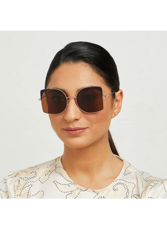 30 سندايز نظارة شمسية نسائية ديلونيه - مجموعة لا فرنش - بنية - إطار معدن وأسيتات - لون بني - ذهبي وردي - Image 5