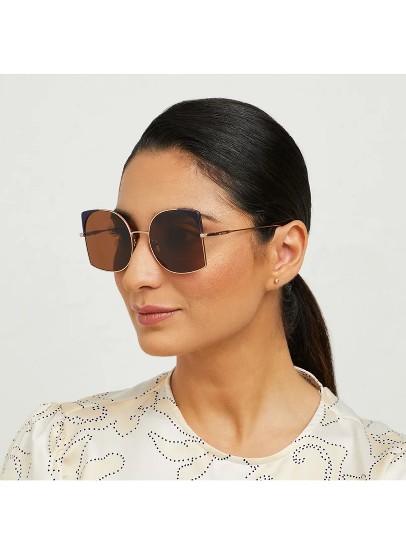 30Sundays DELAUNAY -La French Collection Women Brown Sunglasses - Frame Material: Metal + Acetate - Lens Color: Brown- Frame Color: Rose Gold - Full Rim