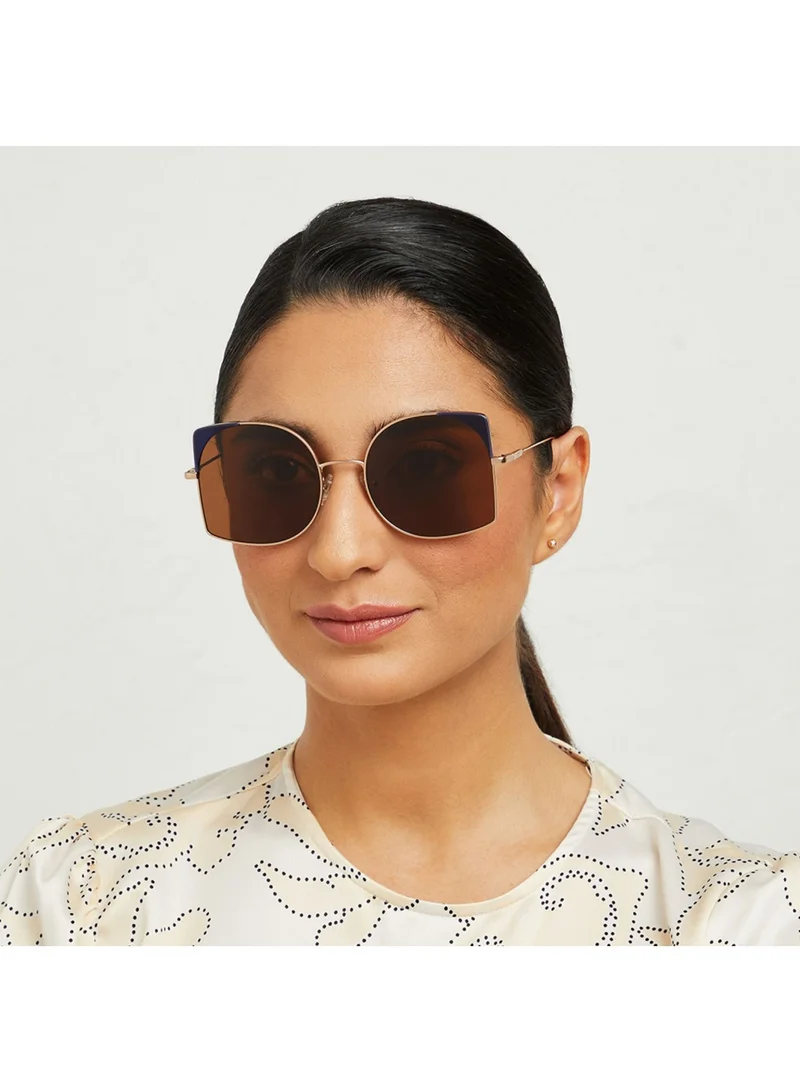 30Sundays DELAUNAY -La French Collection Women Brown Sunglasses - Frame Material: Metal + Acetate - Lens Color: Brown- Frame Color: Rose Gold - Full Rim