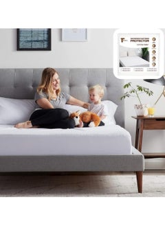 TEGRILO Water Proof Mattress Protector Cotton Terry Mattress Cover, Deep Pocket Bed Mattress Pad Cover Vinyl-Free Washable, Noiseless, Breathable & Soft (Super King(220 * 200 * 30))  - Image 1