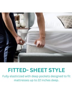 TEGRILO Water Proof Mattress Protector Cotton Terry Mattress Cover, Deep Pocket Bed Mattress Pad Cover Vinyl-Free Washable, Noiseless, Breathable & Soft (Super King(220 * 200 * 30))  - Image 2