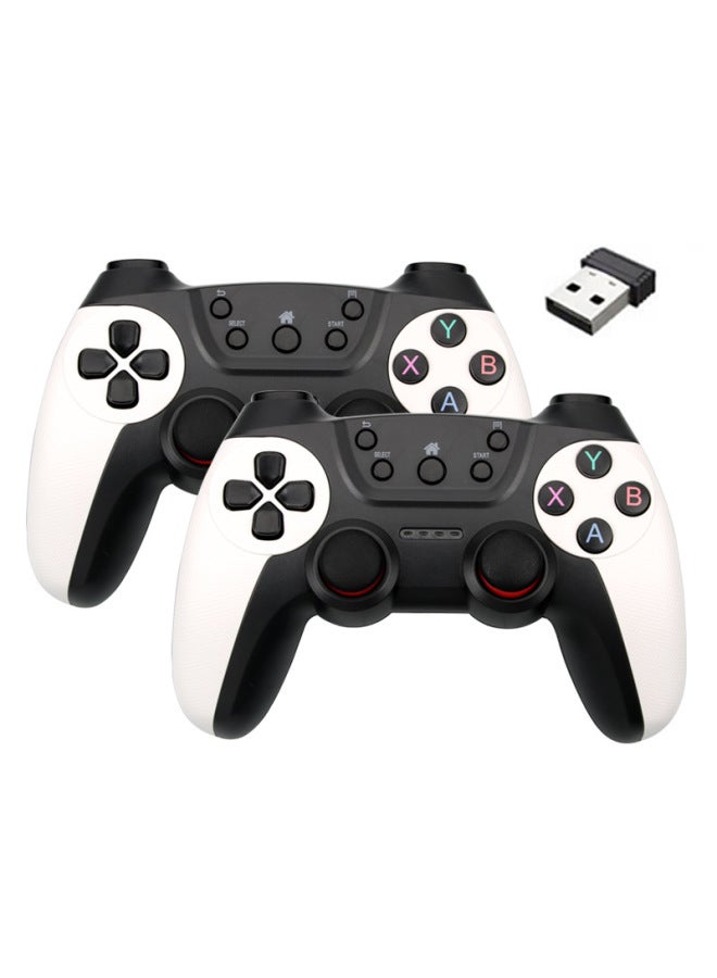 2.4g Wireless Game Controller Dualshock Supports Android Usb Tv Computer Double Player Handle For Tv Computer-Product Color:Elegant White (Doubles)-Bare - Image 1