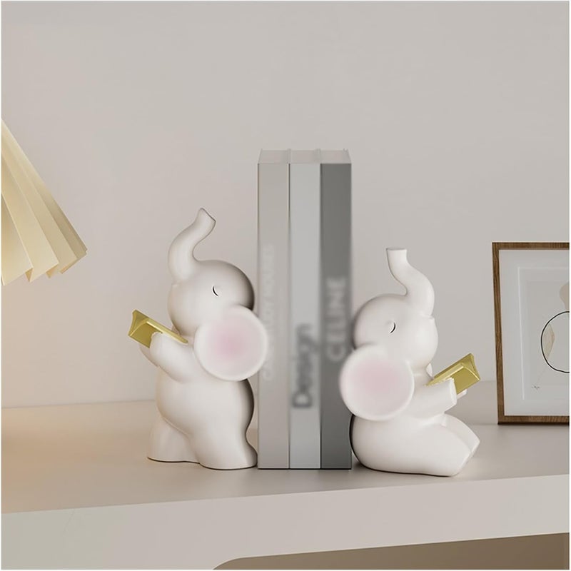 Bookends Home Decorative Vintage Design Resin Bookshelf Bookends Multifunctional Book Ends School Supplies and Office Supplies Books Book Ends for Shelves - Image 5