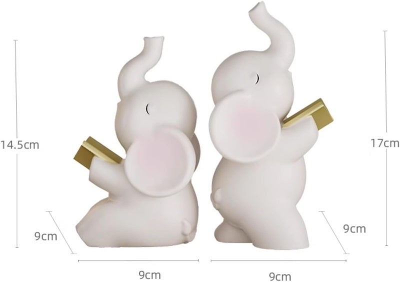 Bookends Home Decorative Vintage Design Resin Bookshelf Bookends Multifunctional Book Ends School Supplies and Office Supplies Books Book Ends for Shelves - Image 2