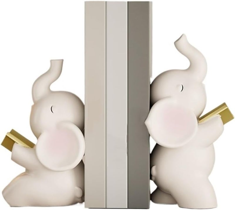 Bookends Home Decorative Vintage Design Resin Bookshelf Bookends Multifunctional Book Ends School Supplies and Office Supplies Books Book Ends for Shelves - Image 1