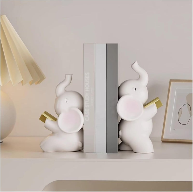 Bookends Home Decorative Vintage Design Resin Bookshelf Bookends Multifunctional Book Ends School Supplies and Office Supplies Books Book Ends for Shelves - Image 4