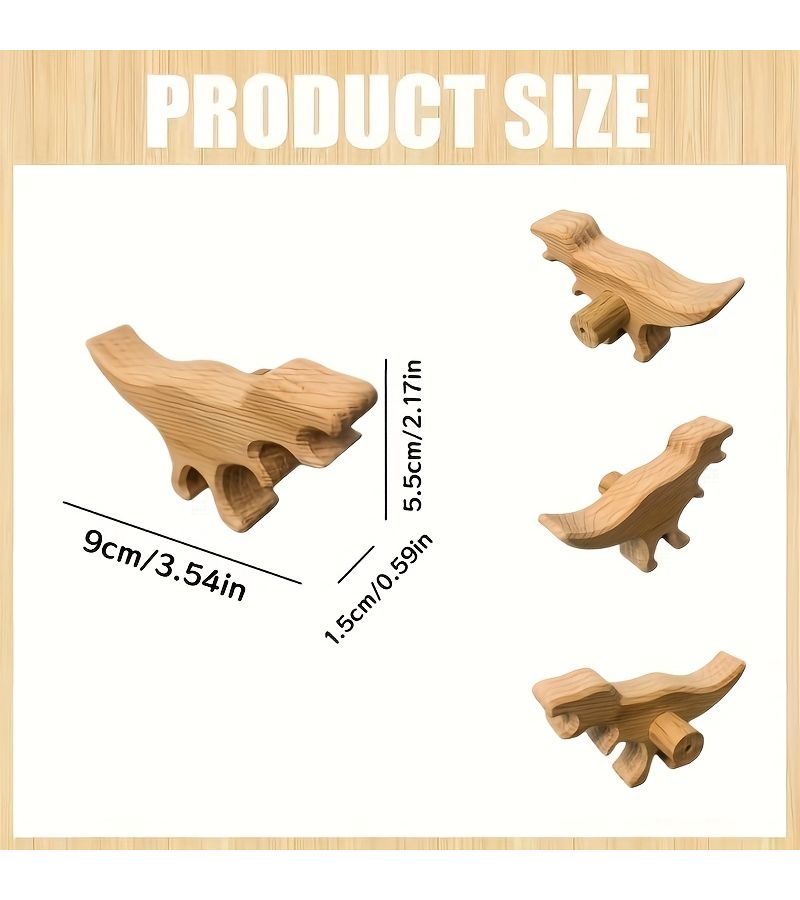 مجموعة مكونة من 3 مقابض أدراج خشبية بتصميم الديناصور سهلة التركيب - Image 4