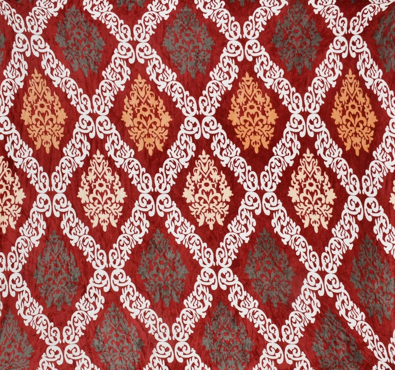 Temoli Flannel Solid Fabric Warm Bedsheets with 2 Pillow Covers (250X250 cm, King Size, Zig-Zag-Red) - Image 2
