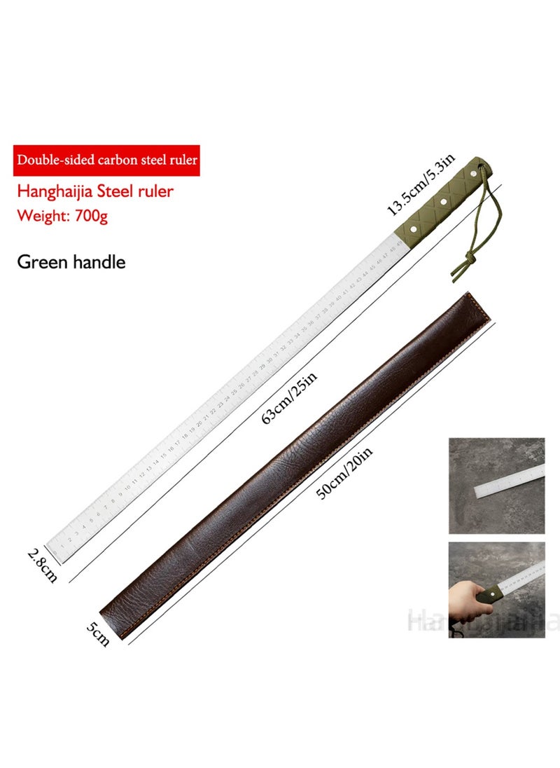 Hanghaijia 5mm Thick Manganese Steel Hardened Centimeter Inch Dual Scale Measuring Tool Ruler with Holster with Handle  - Image 4