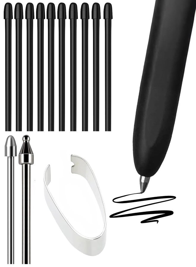 WirelessFinest رؤوس أقلام معدنية ناعمة بديلة لجهاز سامسونج جالاكسي تاب S10 ألترا سبن S9 S8 S7 S10+ S9+ S8+ تاب S9 ألترا S6 لايت S24 S23 S22 ألترا نوت 9 نوت 8 S Pen كينغ رايت + أداة، 10 قطع قياسية + 2 قطع معدنية - Image 1