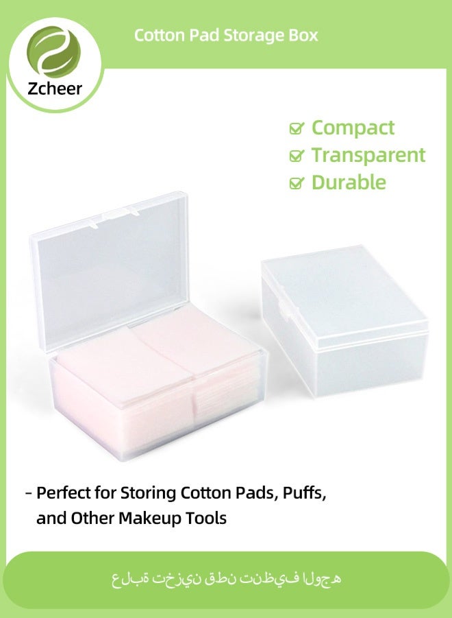 Zcheer Portable Mini Storage Box, Cotton Pad/Small Item Organizer, Eco-Friendly PP Frosted Material, Transparent Travel/Home/Office Multi-Functional Container for Cotton Pads, Compressed Masks, Cotton Swabs, Jewelry, Accessories - Image 1