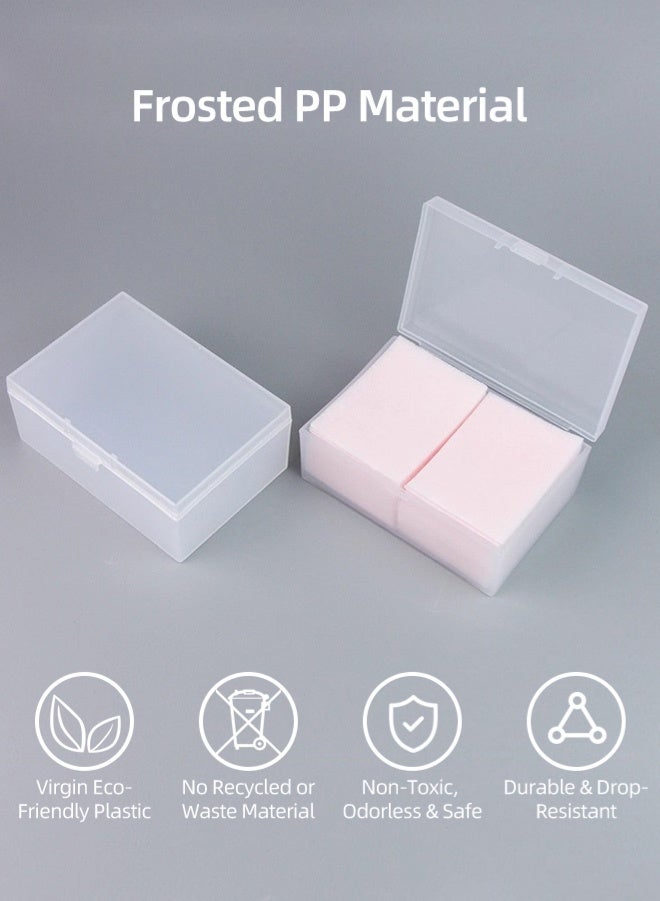 Zcheer Portable Mini Storage Box, Cotton Pad/Small Item Organizer, Eco-Friendly PP Frosted Material, Transparent Travel/Home/Office Multi-Functional Container for Cotton Pads, Compressed Masks, Cotton Swabs, Jewelry, Accessories - Image 2