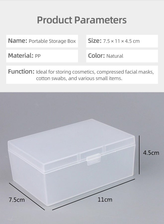 Zcheer Portable Mini Storage Box, Cotton Pad/Small Item Organizer, Eco-Friendly PP Frosted Material, Transparent Travel/Home/Office Multi-Functional Container for Cotton Pads, Compressed Masks, Cotton Swabs, Jewelry, Accessories - Image 3