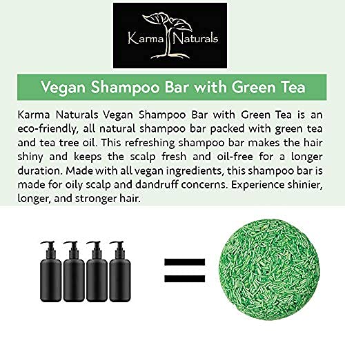 karma organic Karma Naturals Shampoo Bar with Green Tea - Haircare Helps Ensure Nourished and Healthy Hair - Image 2