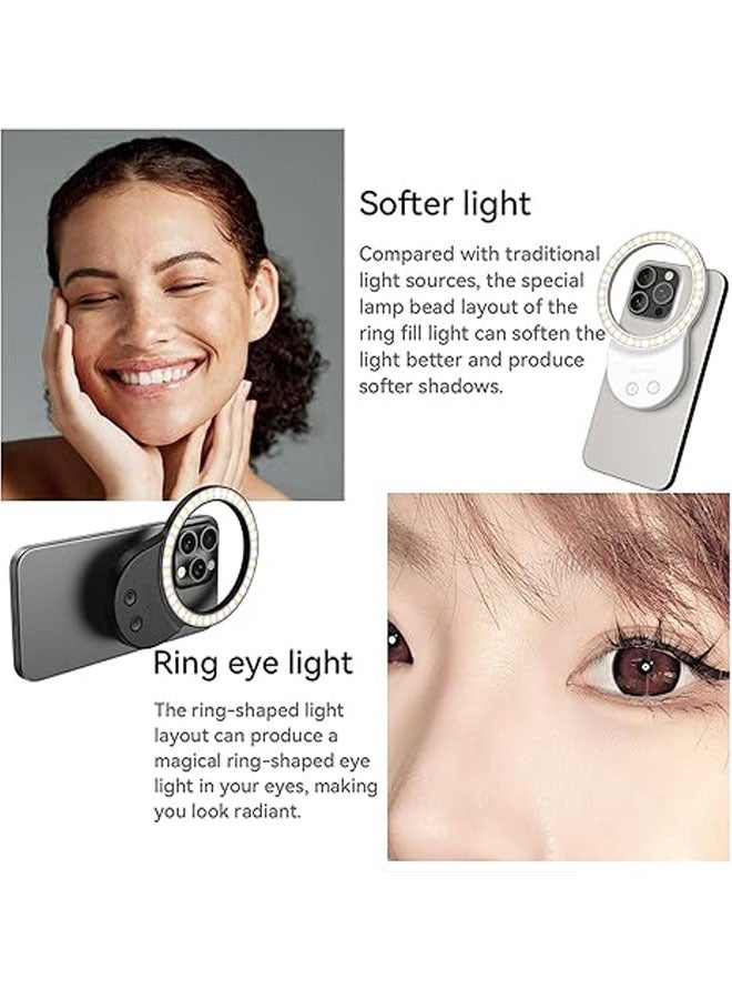 Rechargeable selfie light and phone light clip for iPhone, LED phone light with adjustable brightness, perfect for selfies, makeup, TikTok, live streaming, and video conferencing with magnets - Image 4
