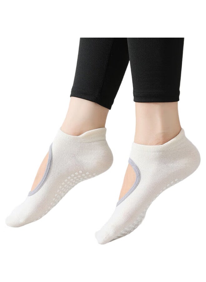 Dweck Yoga Socks, Non-Slip, Professional, For Women, Pilates Training, Indoor Use, For Jump Rope Exercises, Sports Socks, Milk White Color - Image 1