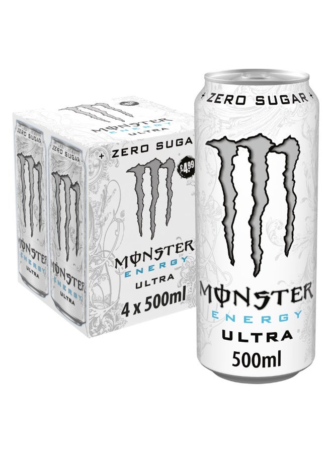 MONSTER ENERGY DRINK 500ML PACK OF 4 – ULTRA ENERGY FLAVOR - Image 1