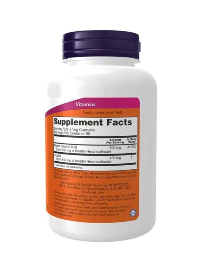 Now Foods Flush-Free Niacin Dietary Supplement 250 mg - 180 Veg Capsules - Image 2