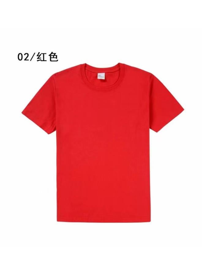 Song Feng Ya Heavy Pure Cotton Solid Color Short Sleeve Plus Size Loose Men's And Women's T-shirt Half Sleeve Round Collar Fashion Pullover Top 