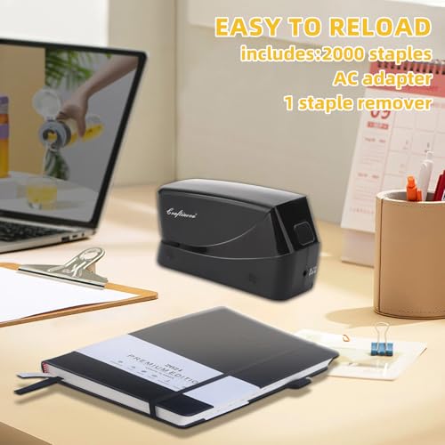 Craftinova Electric Stapler, 25 Sheet Automatic Stapler, Include 2000 Staples and 1 Staple Remover, Jam Free, Professional and Home Office，Battery not Included，AC or Battery Powered - Image 3