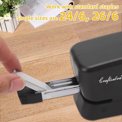 Craftinova Electric Stapler, 25 Sheet Automatic Stapler, Include 2000 Staples and 1 Staple Remover, Jam Free, Professional and Home Office，Battery not Included，AC or Battery Powered - Image 5