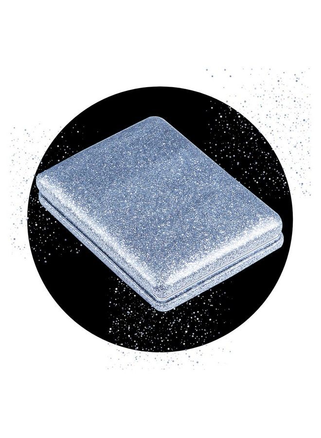 Scarlet Line Small Double Sided Foldable Purse Mirror For Women Rectangle Magnifying Hand Mirror For Makeup Handy Compact Design Travel Mirror Silver - Image 1