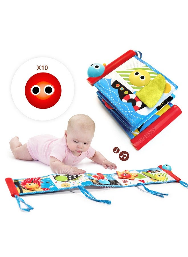 Yookidoo Yookidoo First Soft Cloth Baby Book - Lights and Music (0 to 12 Months). Essential Toy for Infant and Newborn's Playmats Promotes Sensory Development and Tummy-Time Training  - Image 1