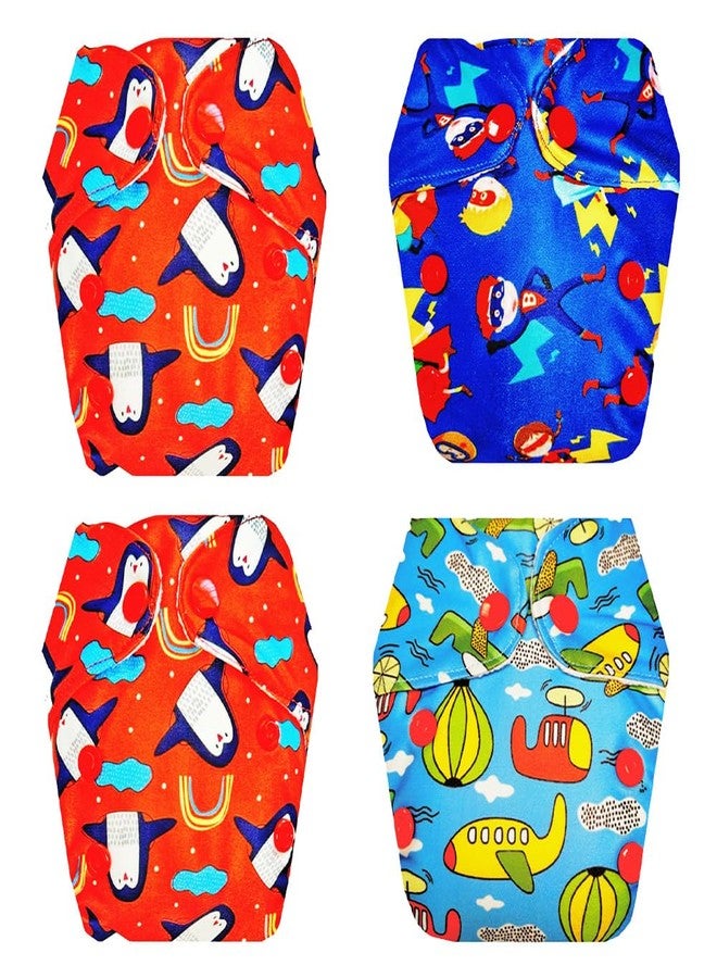 Dumbledo Premium Newborn Cloth Diaper with Integrated Soaker (Pack of 4) | Hypoallergenic | Leakproof | Quick Dry | Ideal for Toddlers | 0 - 4 Months | Unisex Baby - Image 1
