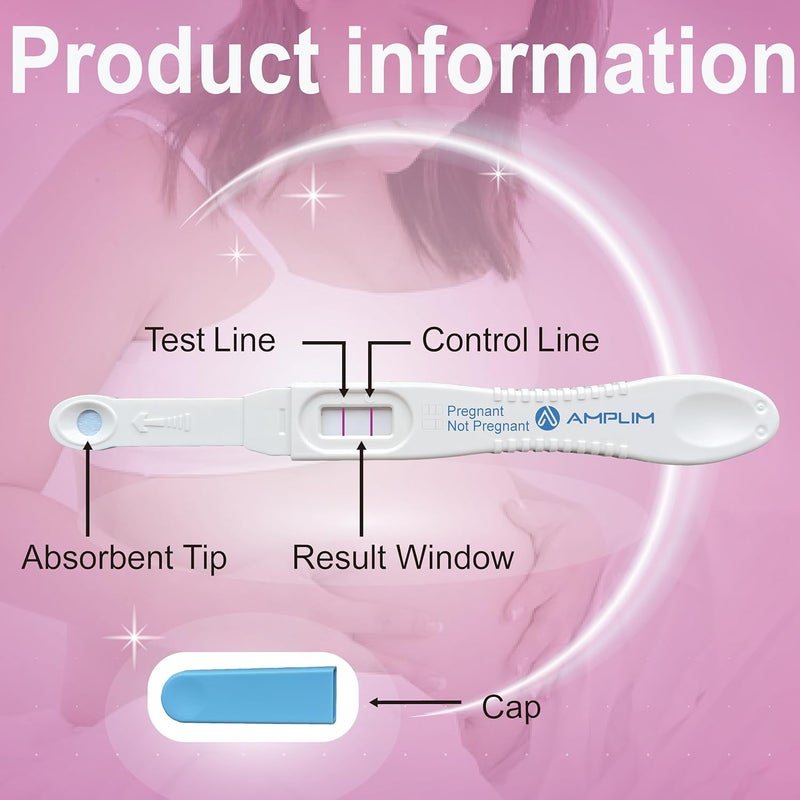 AMPLIM HCG Early Detection Pregnancy Test Bulk Sticks  6Days Sooner Extra Sensitive 10 MIUmL Midstream  Mom 2Second Easy Home Tests 999 Accurate Pregnant Test Result ept 10Pack - Image 5