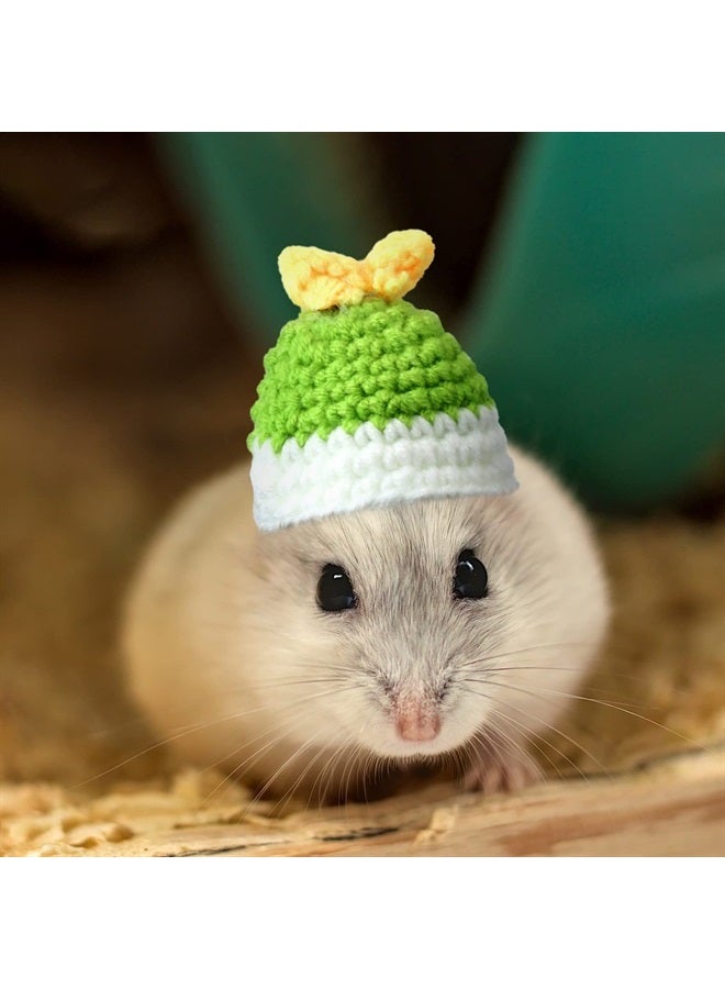 Kajaia 10 Pcs Hamster Hat Small Animals Cute Tiny Hat Mini Hand Knitted Hats for Snakes Pets Bearded Dragon Guinea Pig Bunny Costume Accessories Holiday Parties (Cute Style) - Image 4