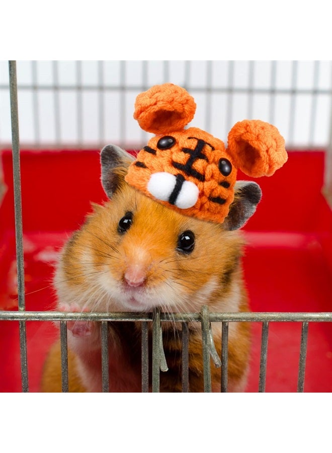 Kajaia 10 Pcs Hamster Hat Small Animals Cute Tiny Hat Mini Hand Knitted Hats for Snakes Pets Bearded Dragon Guinea Pig Bunny Costume Accessories Holiday Parties (Cute Style) - Image 3