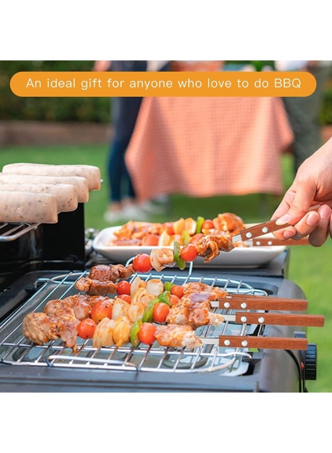 6 Pcs BBQ Skewers Set, 19 inch Turkish Skewers with Wooden Handle, Stainless Steel Kebab Skewers, for Koobideh Kebab, Turkish Style BBQ - Image 5
