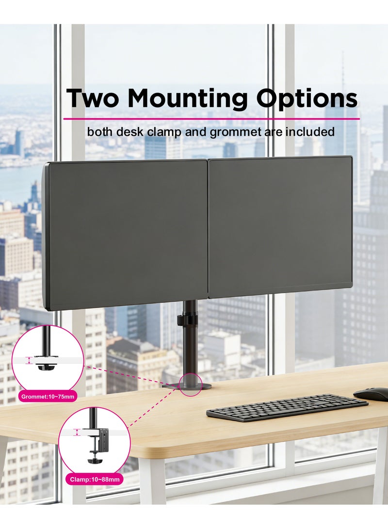 سكيل تك حامل SH 024N ثنائي الشاشة اقتصادي ومفصلي لمعظم الشاشات مقاس 13-32 بوصة، VESA 100x100، أقصى سعة تحميل 16 كجم - Image 5