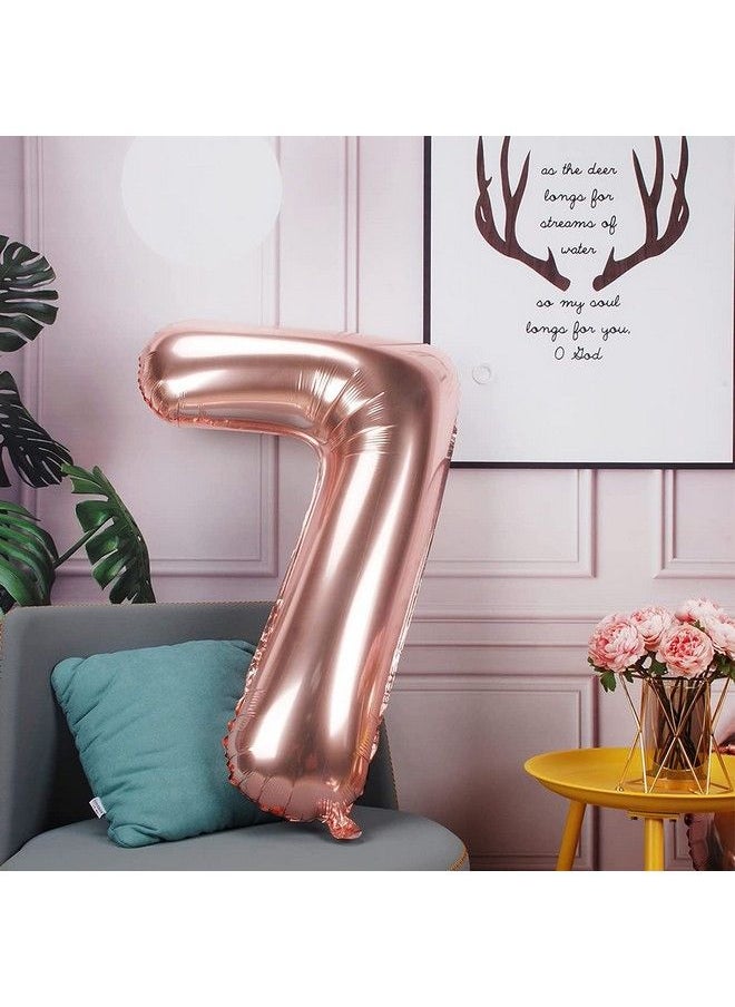 JONHAMWELBOR 17 Number Balloons Rose Gold Big Giant Jumbo Number 17 Or 71 Foil Mylar Balloons For 17Th Or 71St Women Gilr Birthday Party Decorations 17 Anniversary Events Supplies  - Image 5