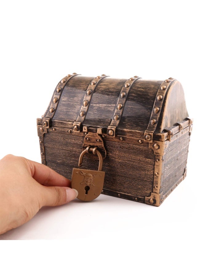 Kids Pirate Treasure Chest Large Size Teacher S Favorite Treasures Collection Storage Box With 2 Sets Of Locks And Keys Only Vintage Bronze Coating 6.3 X4.8 X5.2 - Image 4
