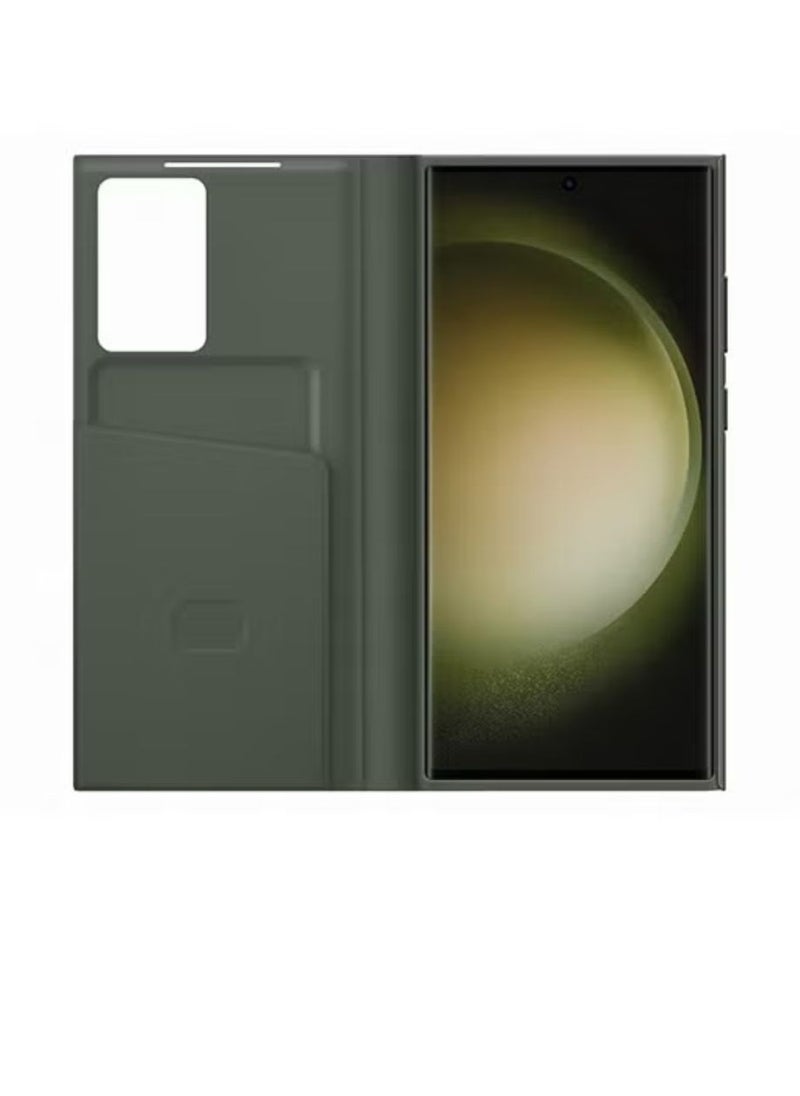 Generic Galaxy S23 Ultra Smart View Wallet Case Green  - Image 4