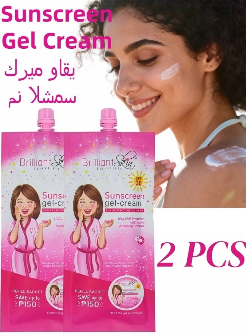 بريليانت سكين قطعتان – كريم جل واقي من الشمس Brilliant Skin بمعامل حماية SPF 30 مع مركب تبييض - Image 1