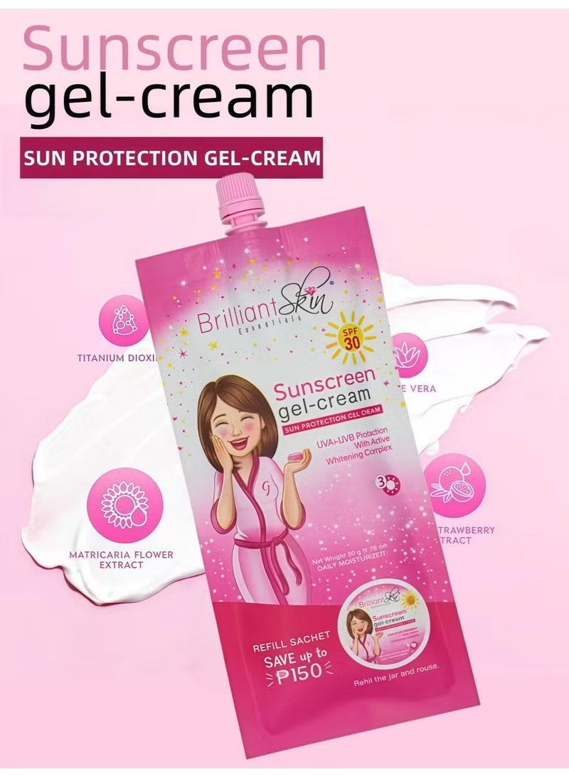 بريليانت سكين قطعتان – كريم جل واقي من الشمس Brilliant Skin بمعامل حماية SPF 30 مع مركب تبييض - Image 5