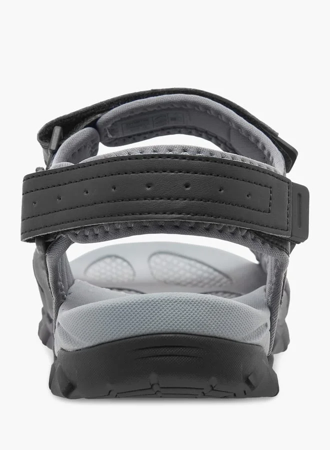 Kappa Men's Solid Sandals with Hook and Loop Closure